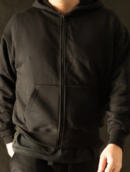 ZIP HOODIE: ALL-BLACK